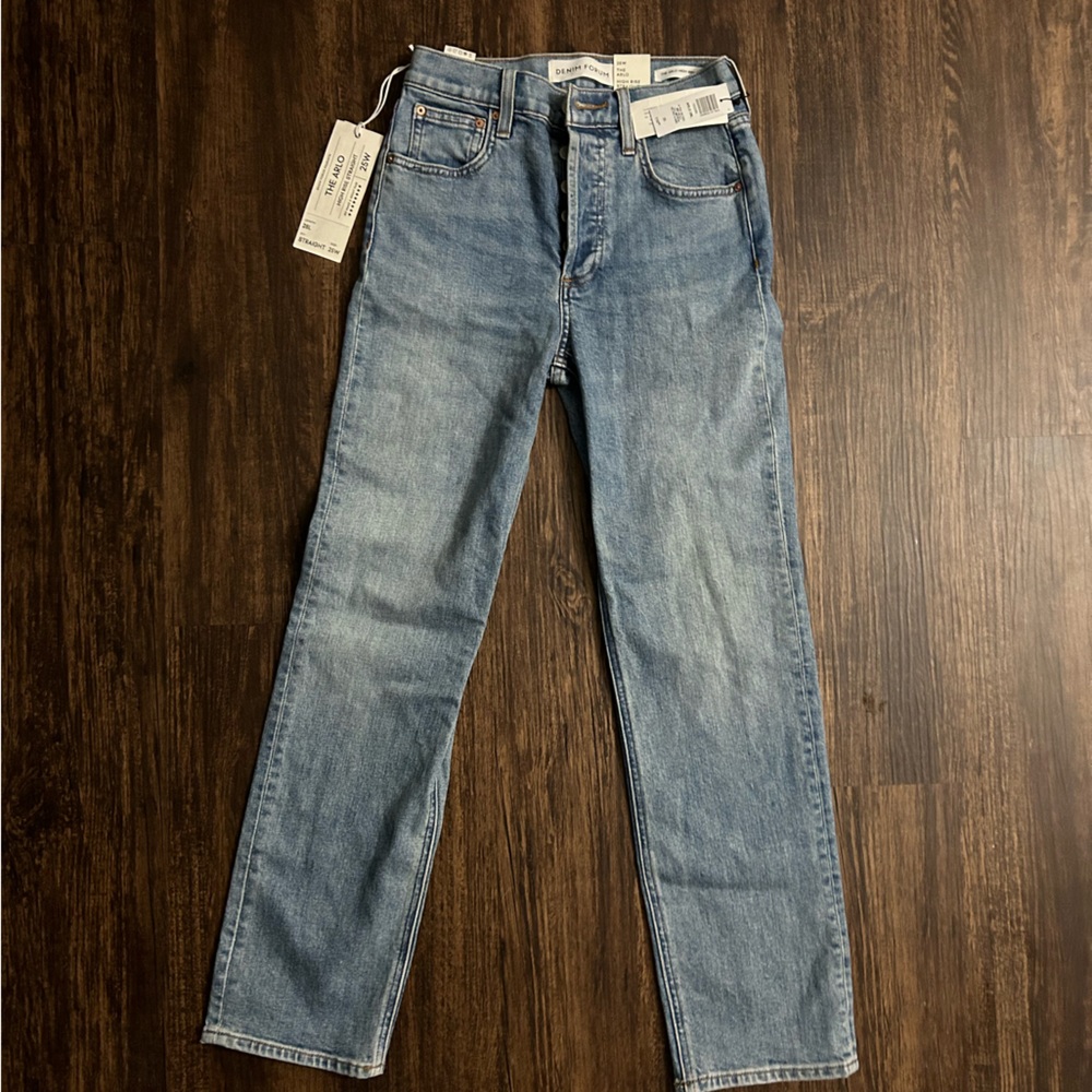 Denim Forum High Rise Straight Jeans